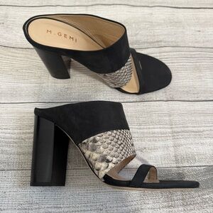 M. Gemi Snakeskin Laguna Heeled Sandals